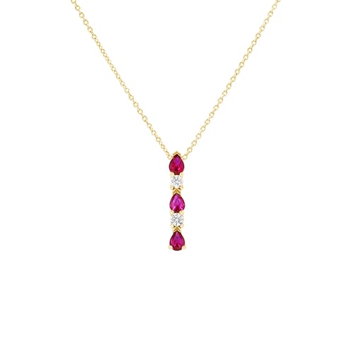 Elegantný prívesok s diamantmi a rubínmi Anjali