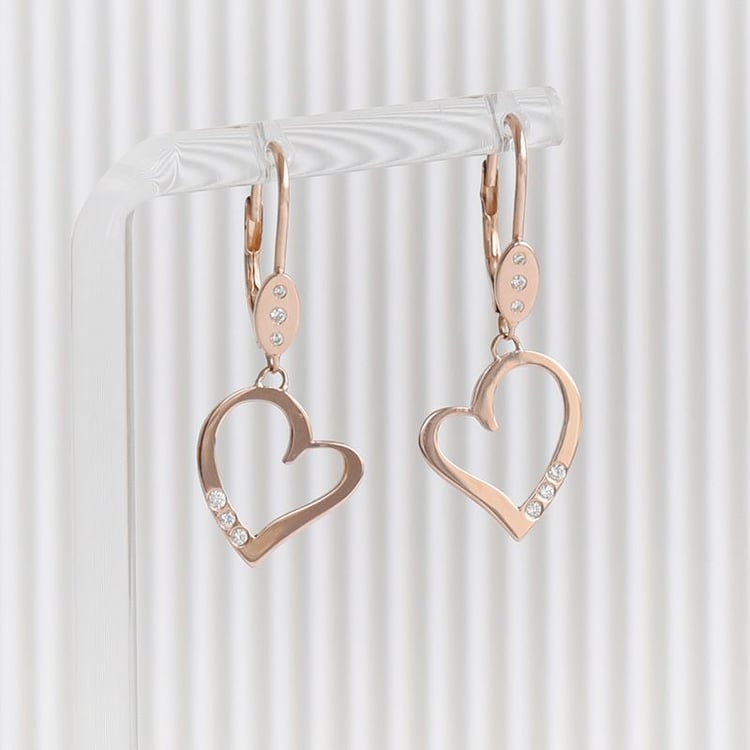 Zlatá kolekcia šperkov v tvare srdca s diamantmi Lenny 106249