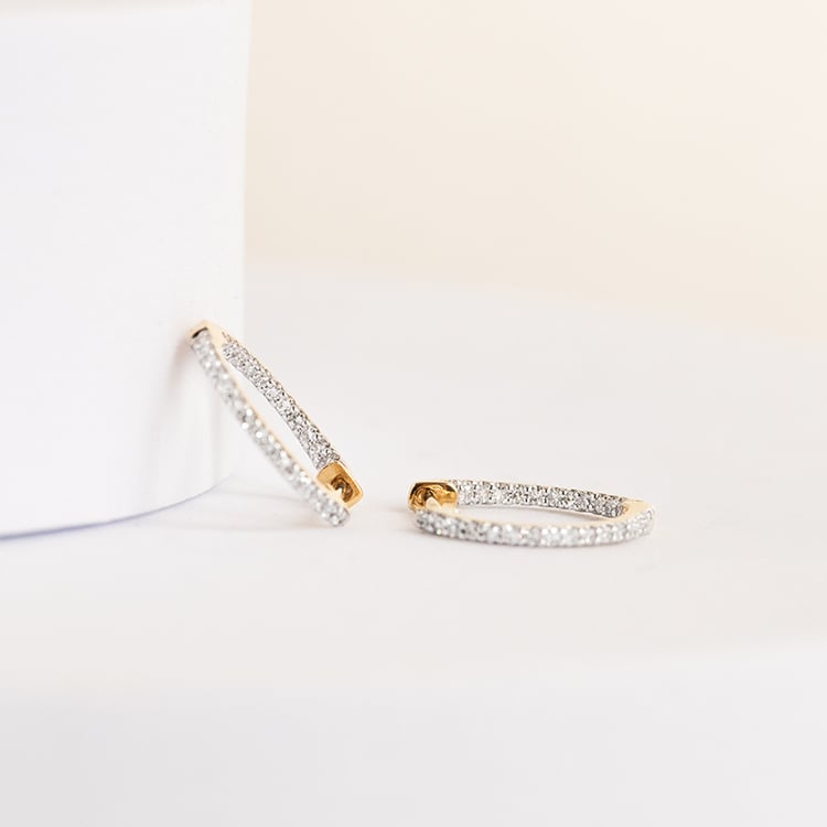 Zlaté kruhové náušnice s diamantmi Cyrkle 142306