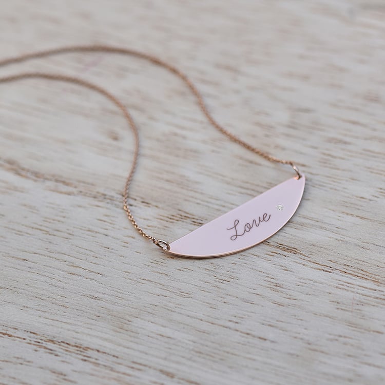 Zlatý polmesiac s diamantom a gravírom vašej voľby Janann 114532