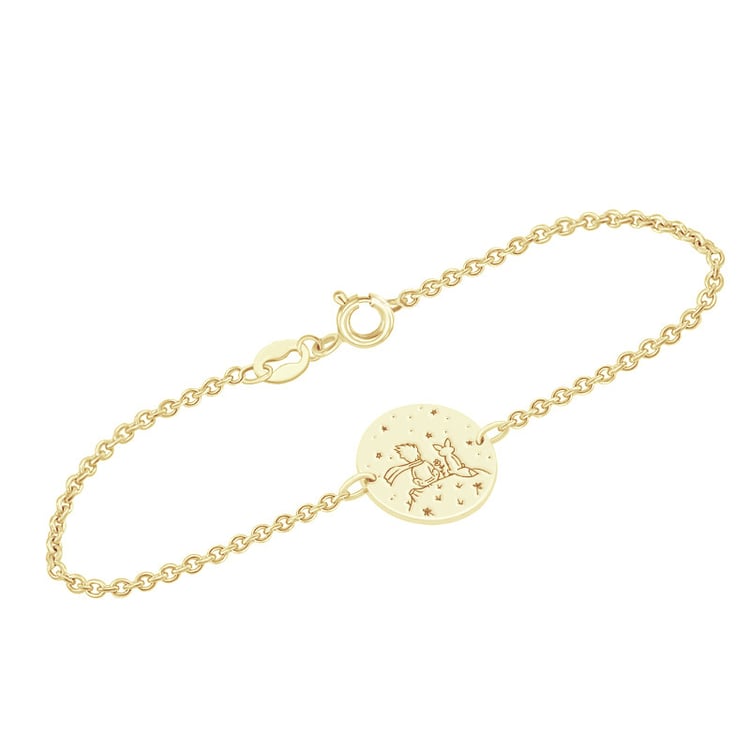 Náramok Malý princ s líškou a gravírom zo zlata 117524