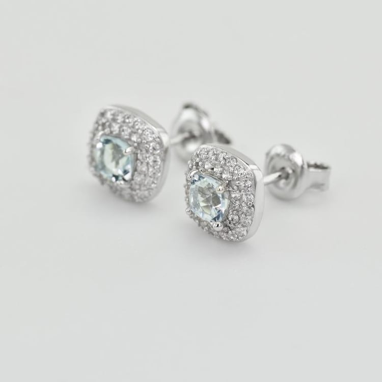 Náušnice s akvamarínmi 21187