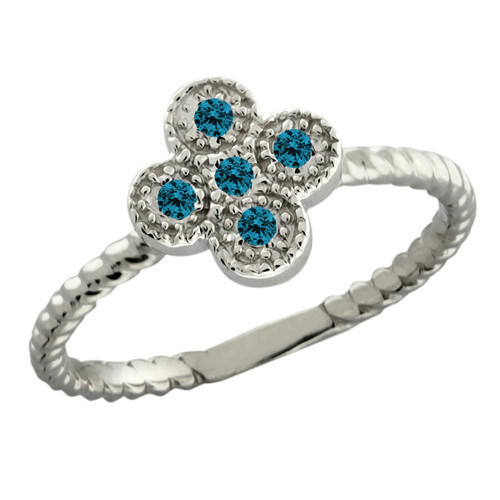 Zásnubný prsteň s modrými diamantmi 53440