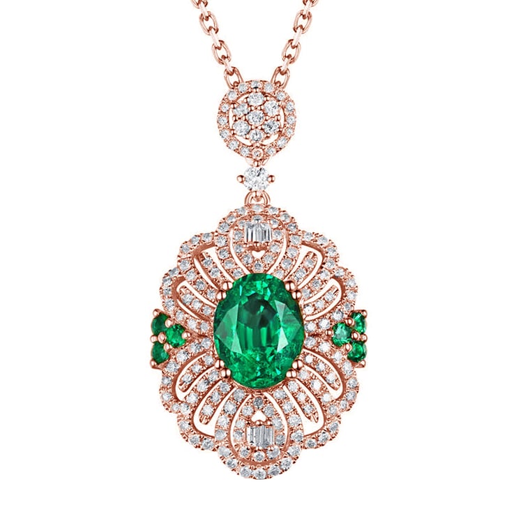 Náhrdelník sa smaragdy a diamanty 88630