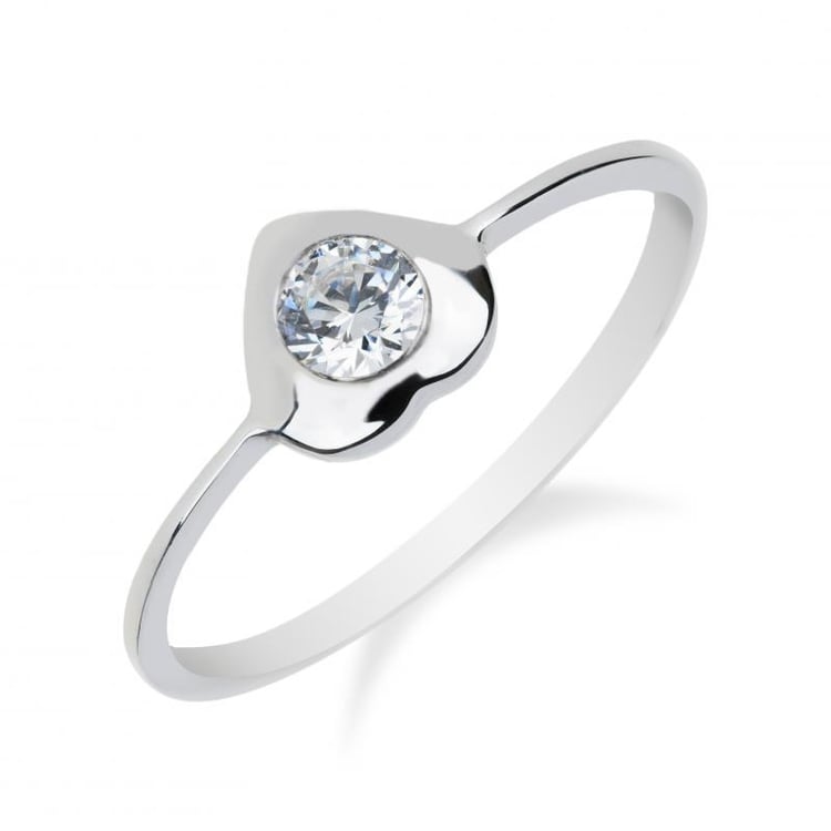 Zásnubný prsteň srdce s diamantom