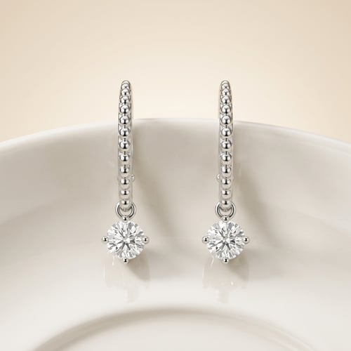 Strieborné náušnice s 0.25ct lab-grown diamantom Fana