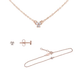 Set minimalistických šperkov s tromi lab-grown diamantmi Milton