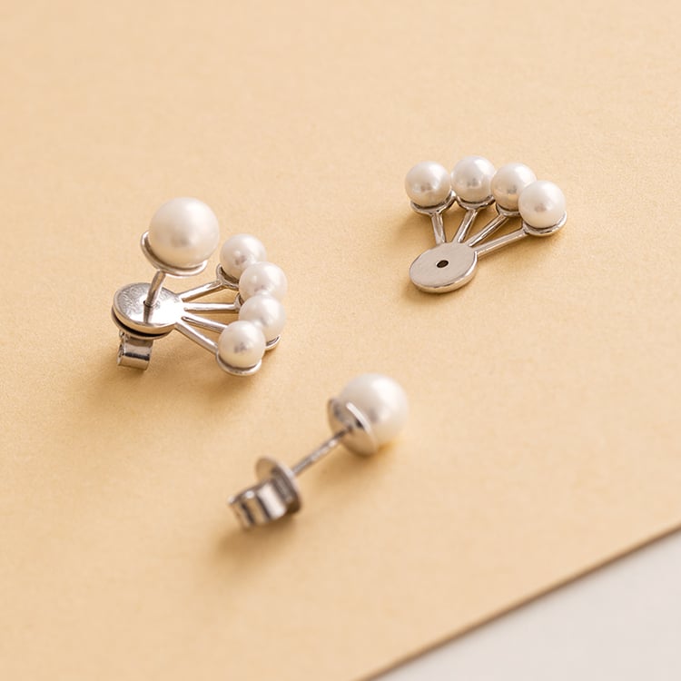 Atypické 2v1 náušnice s perlami Viola 120273