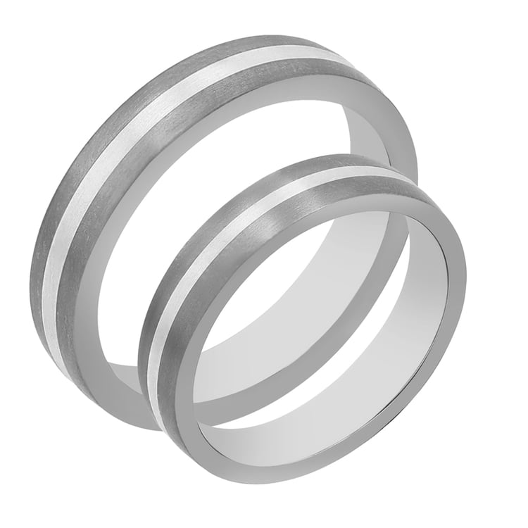 Snubné prstene z titánu a striebra Ventura