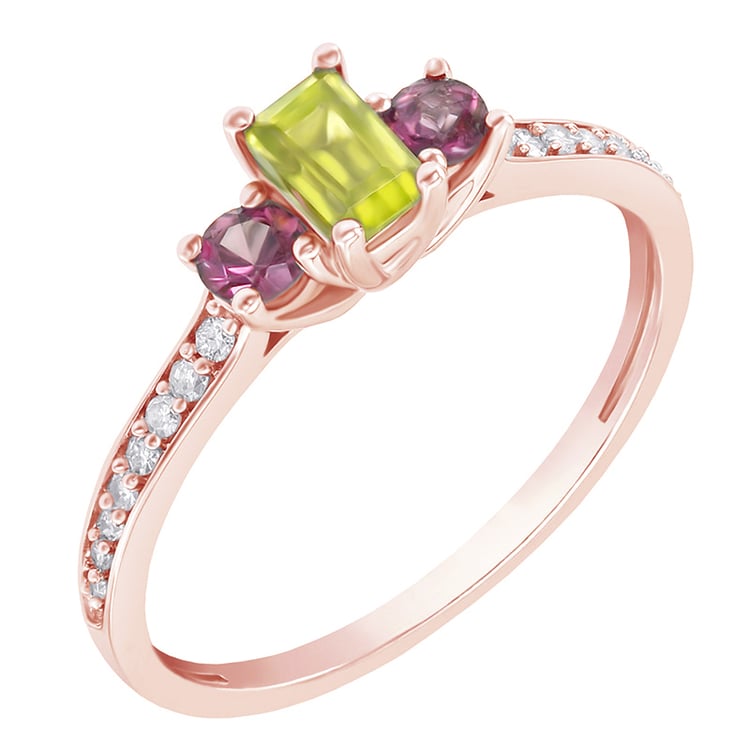 Drahokamový prsteň z ružového zlata 78598