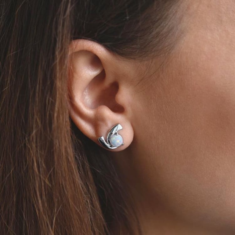 Strieborné náušnice s opálmi Lilah 106836