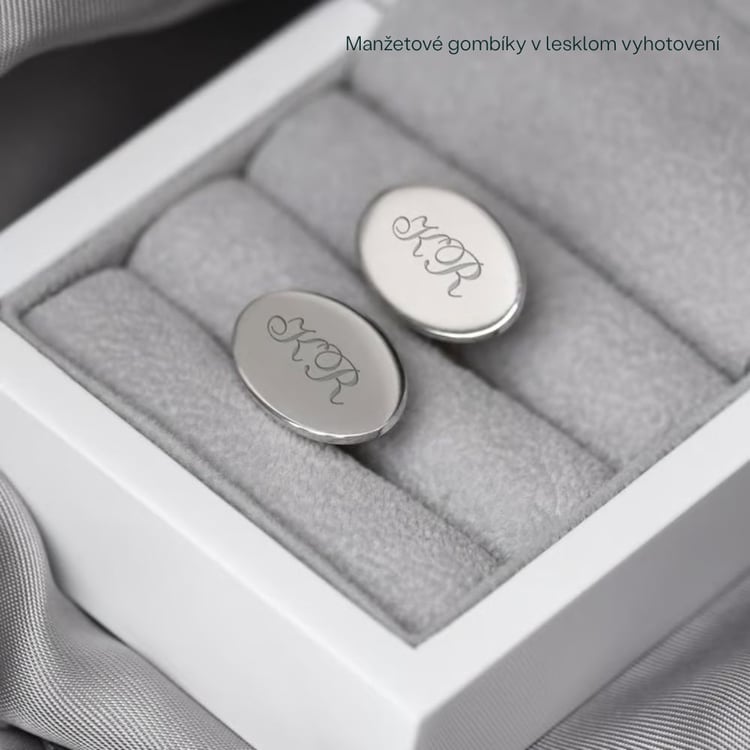 Strieborné manžetové gombíky s iniciálmi Stiggur 165918