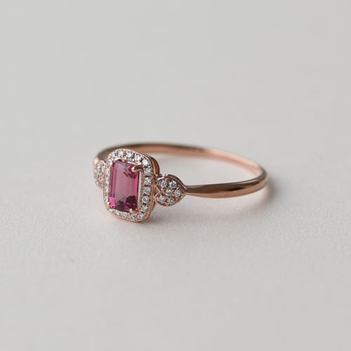 Zlatý prsteň s emerald turmalínom a diamantmi Davie