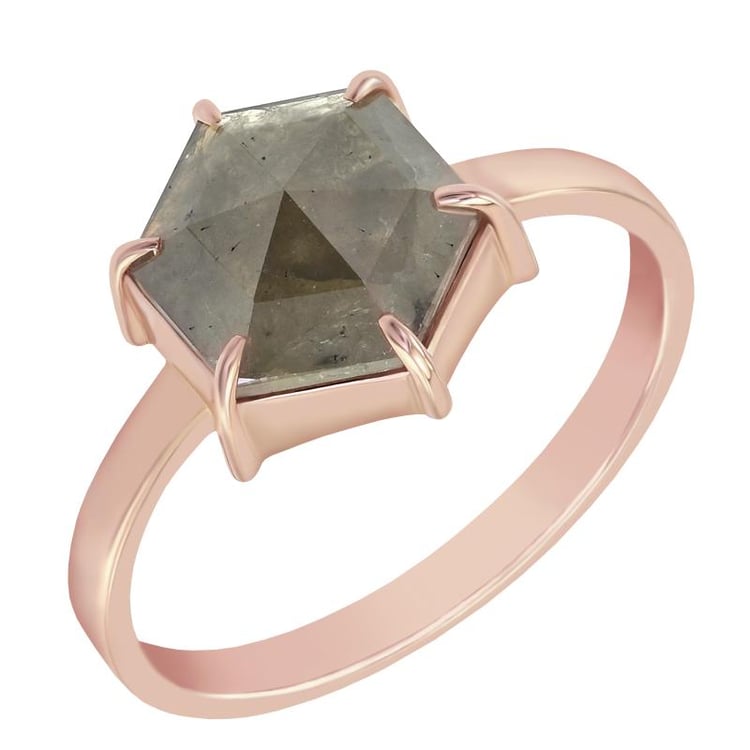 Prsteň se salt and pepper diamantom