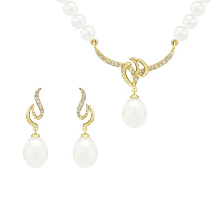 Kolekcia s perlami a diamantmi zo zlata