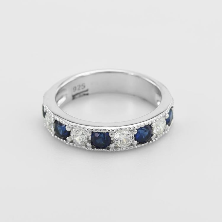 Zafírový eternity prsteň so zirkónmi zo striebra 49691