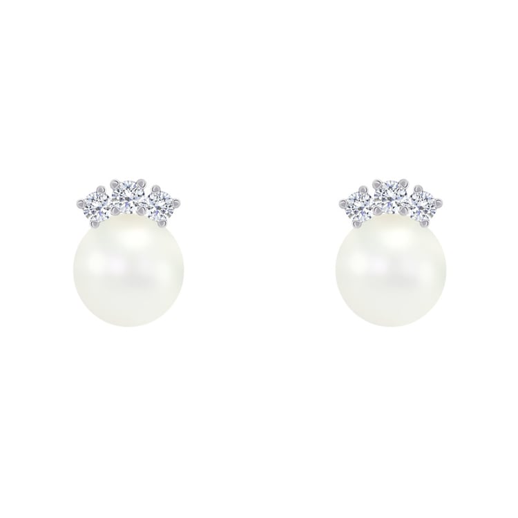 Perlové náušnice s diamantmi