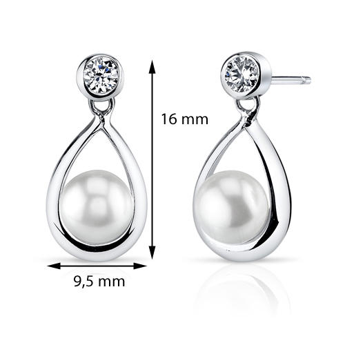 Strieborné kvapky s perlami 5484