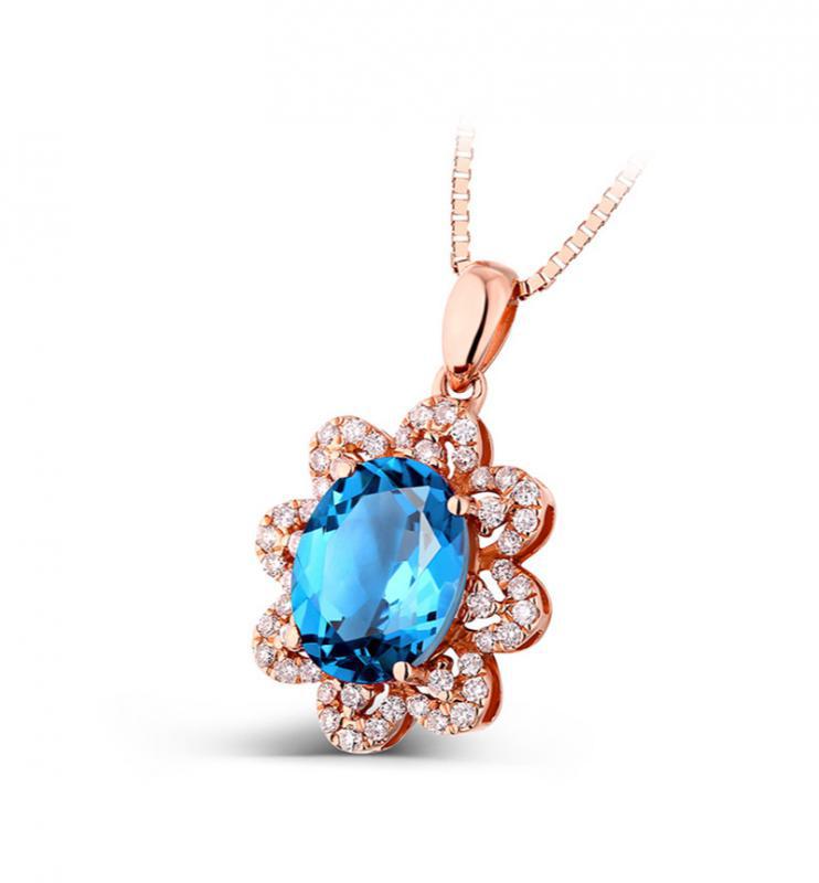 Zlatý náhrdelník s topásom 9825