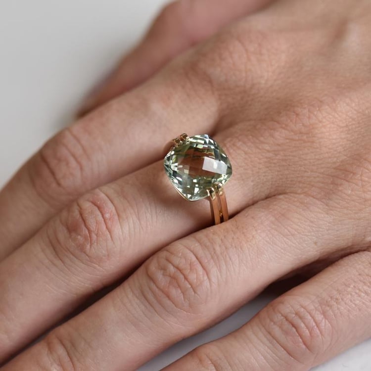 Prsteň s cushion ametystom 16792