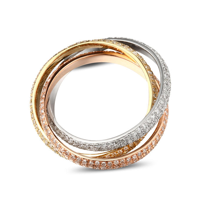 Trojfarebné prstene s diamantmi 6104