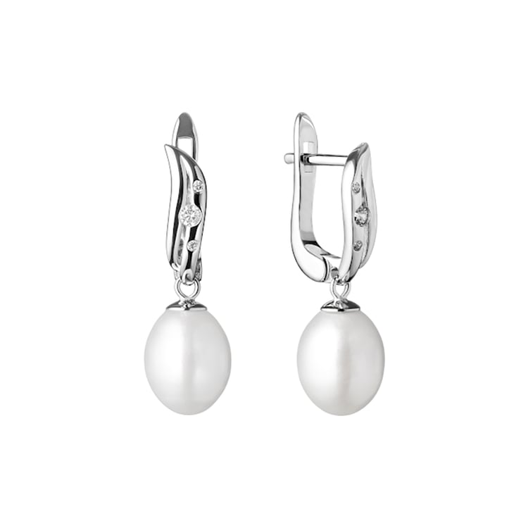 Strieborné perlové náušnice