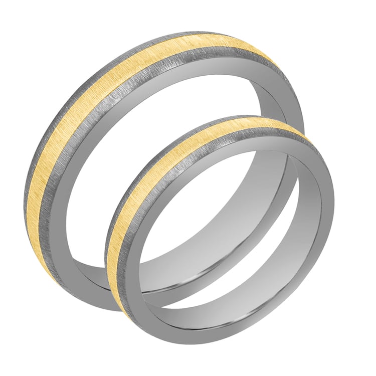 Snubné prstene z titánu a zlata Sahara 107454