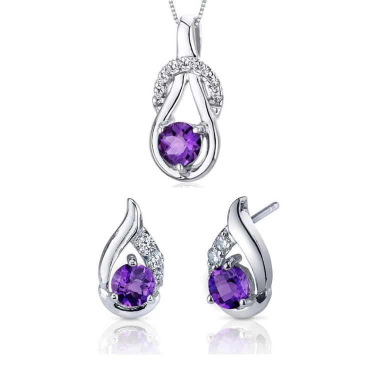 Strieborná ametystová kolekcia šperkov Arave