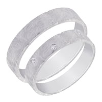 Netradičné platinové svadobné obrúčky s diamantmi Gera