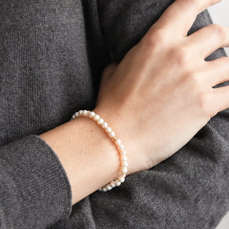 Strieborný perlový náramok so zirkónmi Sissy 116009