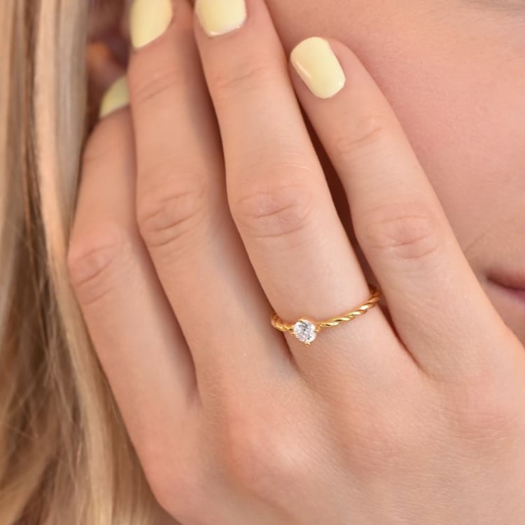 Prepletený prsteň s diamantom Nelson 106052