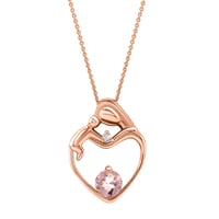 Prívesok matka a dieťa s morganitom a diamantom Heli