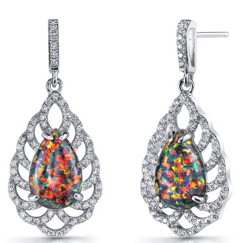 Strieborné opálové náušnice Rinie