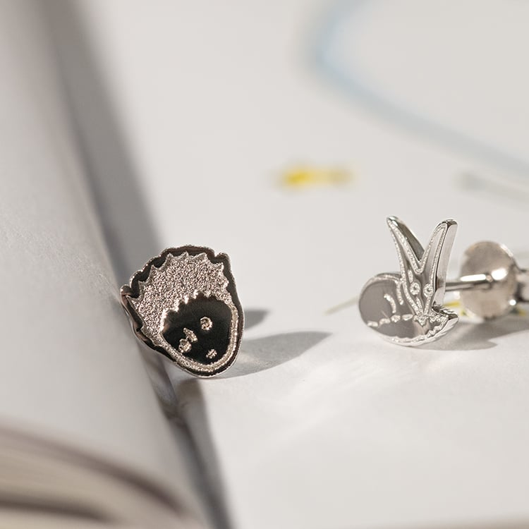 Strieborné náušnice Malý princ a líška 138051