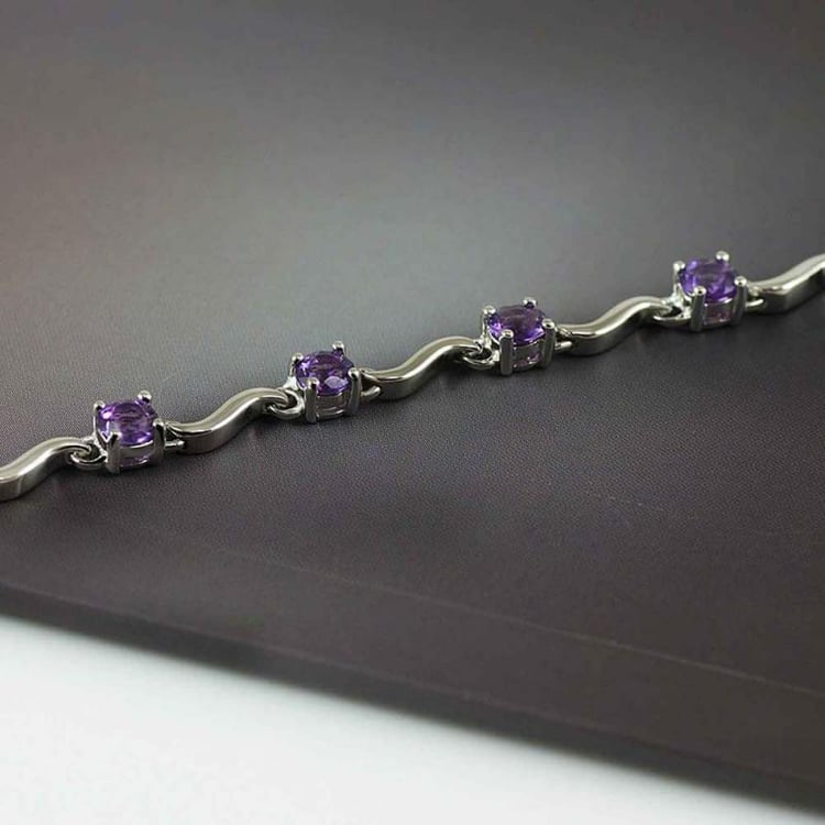 Náramok s round ametystmi 16381