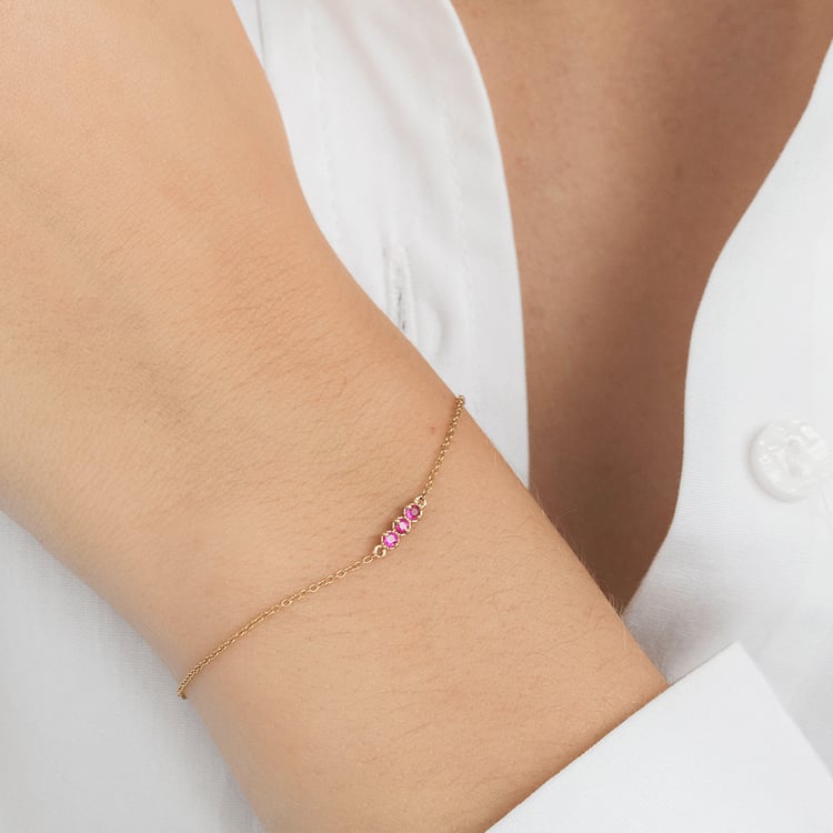 Minimalistický náramok s rubínmi Ruby 163702