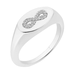 Zlatý diamantový pečatný prsteň so znakom nekonečna Cindie