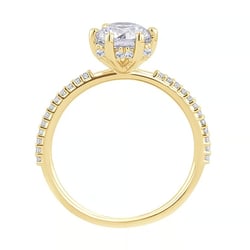 Zdobený zásnubný prsteň s 1.08ct IGI certifikovaným lab-grown diamantom a lab-grown diamantmi Annice