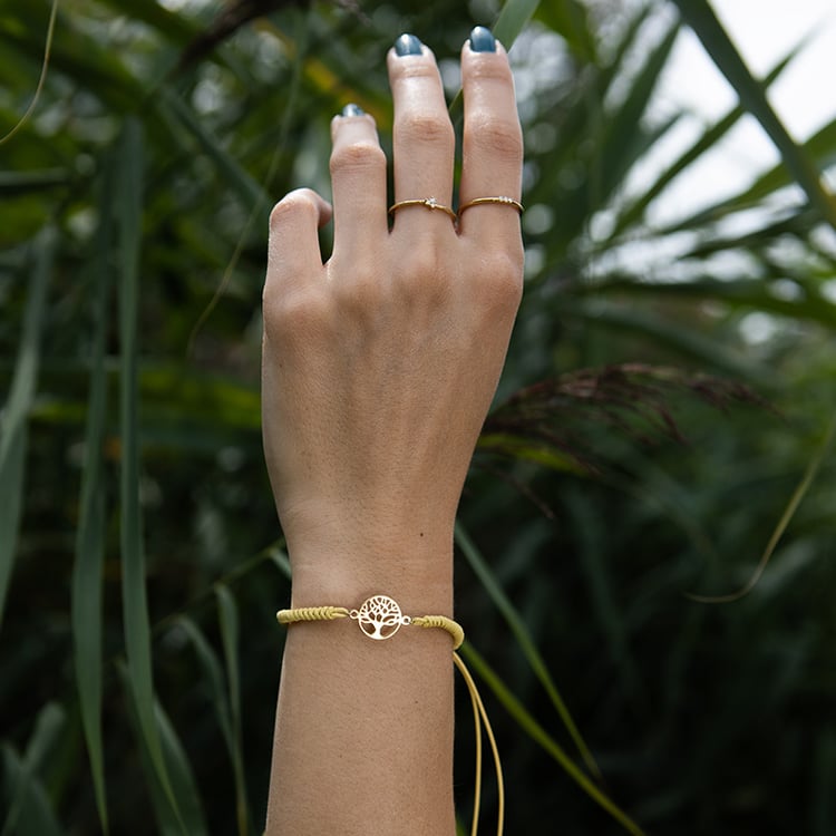 Strieborný povrázkový náramok so stromom života Cohen 108755