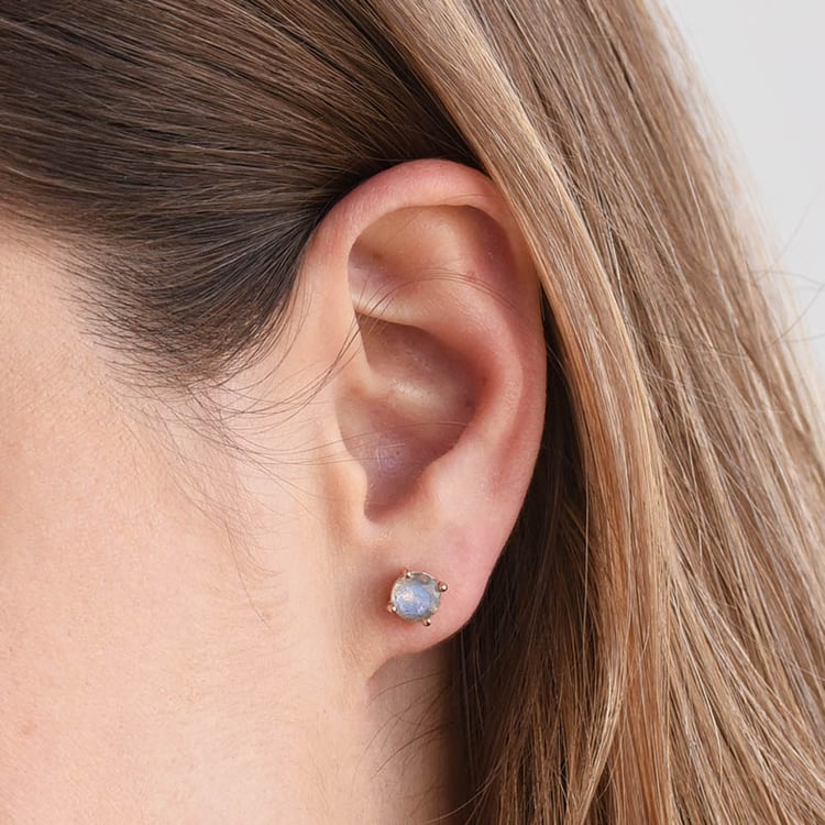 Zlaté náušnice s labradoritmi 79951