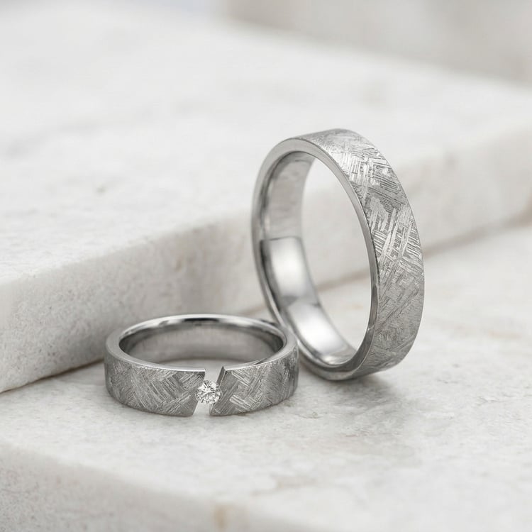 Titanové svadobné obrúčky s diamantom Mina 168704