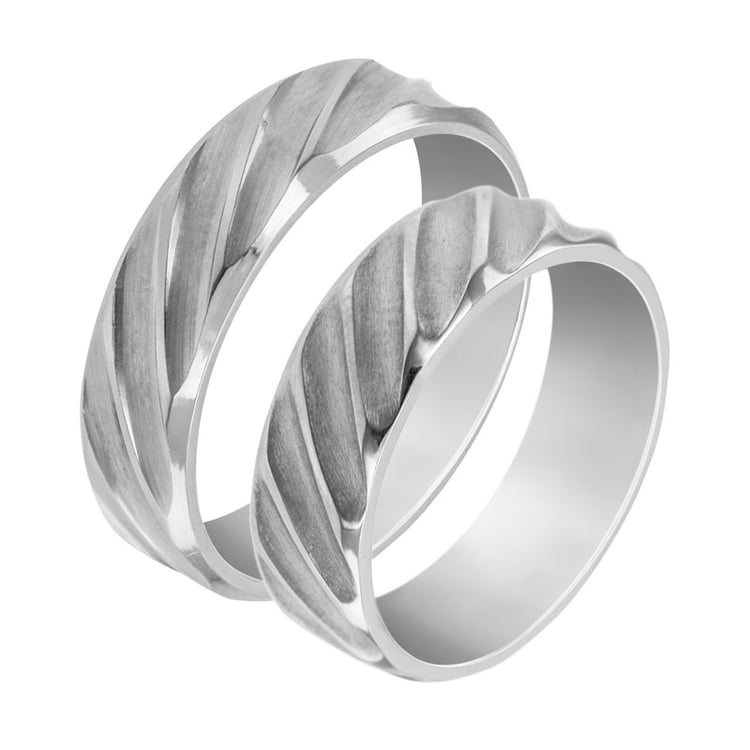 Zlaté svadobné prstene s vrúbkami Wikka