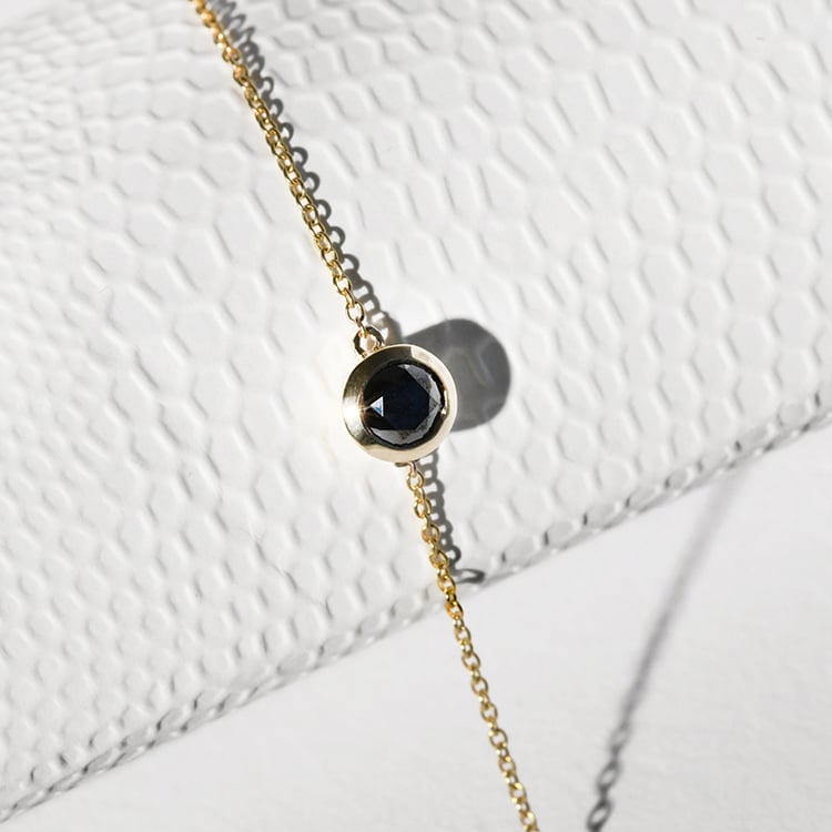 Strieborný náramok s čiernym diamantom Rollie 142184