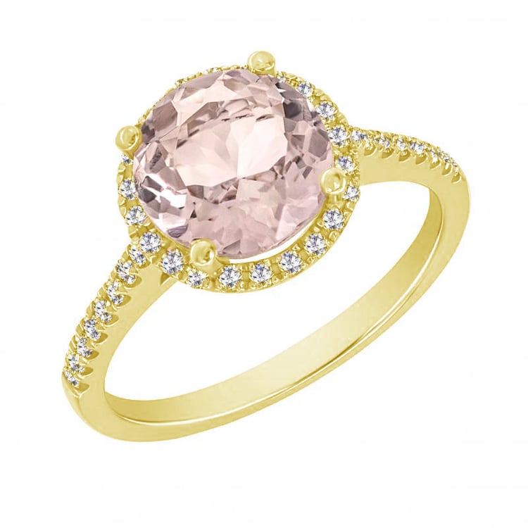 Prsteň zo zlata s morganitom a diamantmi 45428