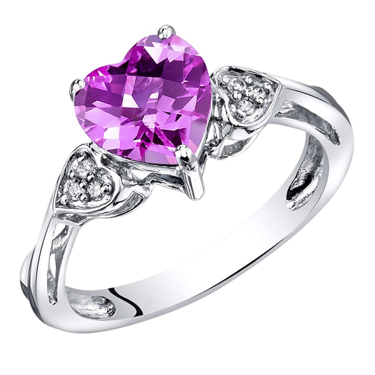 Zlatý prsteň s ružovým zafírom v tvare srdca a diamantmi Enisa