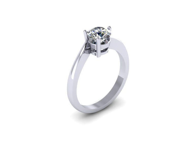 Zlatý zásnubný prsteň z bieleho zlata Faria 6559