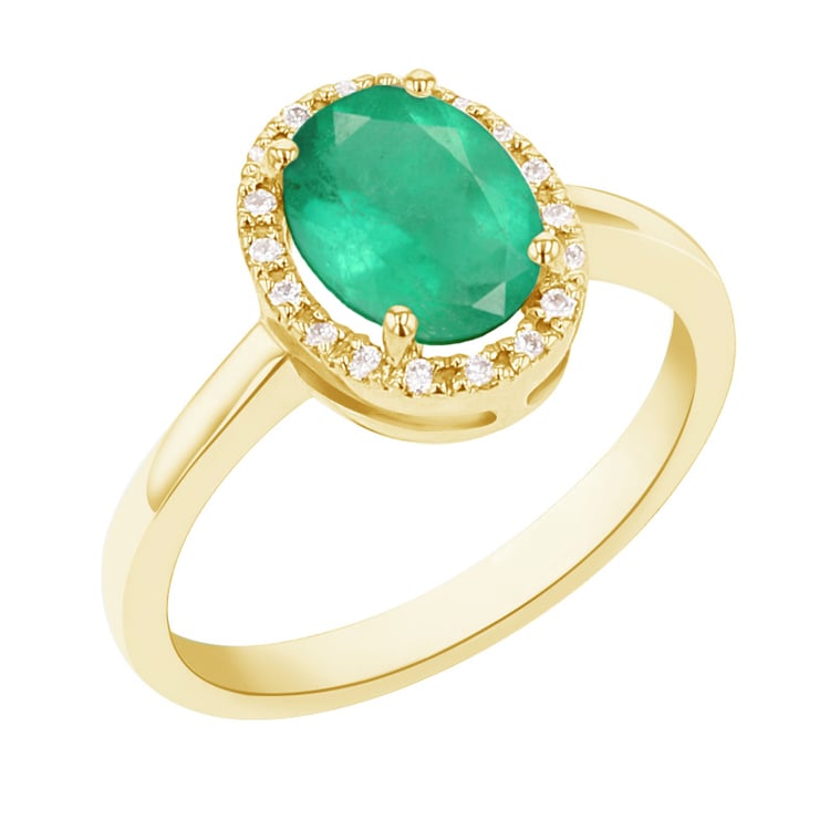 Zásnubný prsteň so smaragdom a diamantmi Pitya 140738