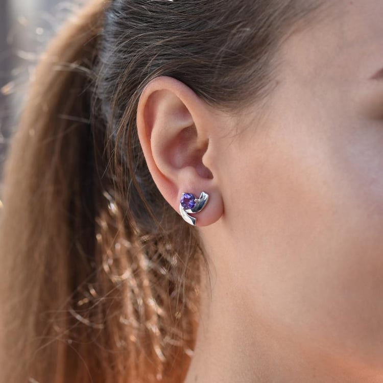 Náušnice s ametystom 47001
