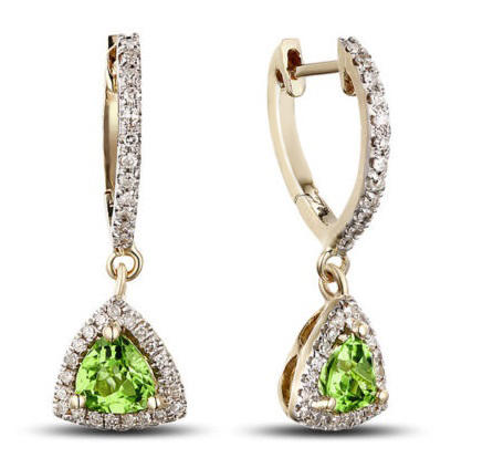 Diamantové náušnice zo zlata s tsavorit granátmi Mitzie