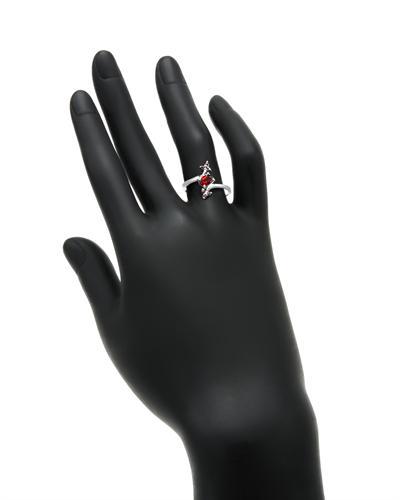 Strieborný prsteň s granátmi 634